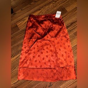 Forever 21 silk cheetah orange skirt